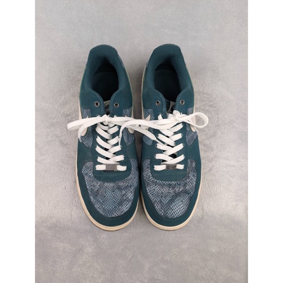 Nike Air Force 1 488298-306 Mens 12 Green Snake Skin Shoes Dark Atomic Teal - Picture 3 of 16